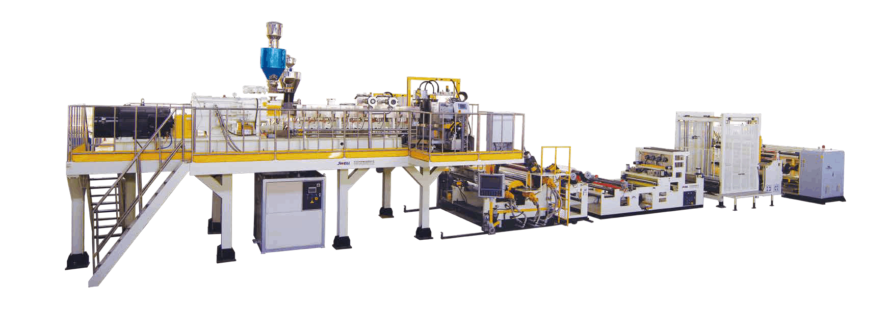 Twin Screw Dyer-free Vented PET Sheet Extrusion Line