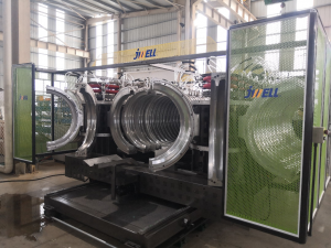 HDPE/PP/PVC Horizontal Type Double Wall Corrugated Pipe Extrusion Line